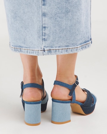 Francine Strap Detail Block Heel Platform Sandal - Extra Wide Fit (EEE)