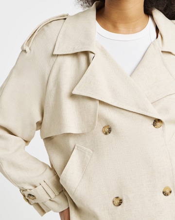 Simply Be Neutral Cropped Linen Trench