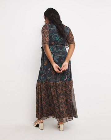 Hope & Ivy Cosmic Print Wrap Dress