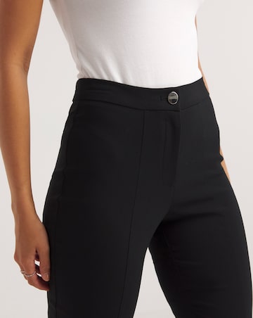 Black High Waisted Skinny Trousers in Stretch