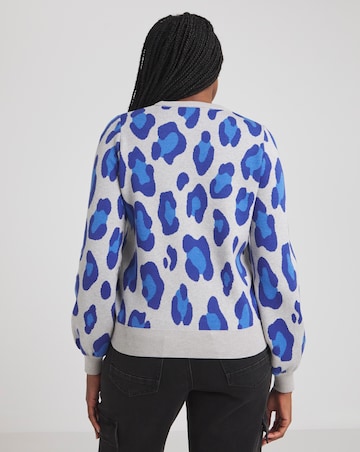 Simply Be Blue Leopard Pattern Jumper