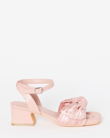 May Side Bow Low Block Heel Sandals - Extra Wide Fit (EEE)