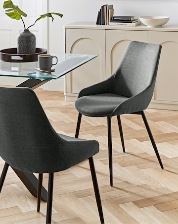 Etta Fabric Pair of Dining Chairs