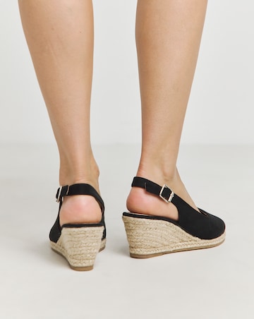 Miami Wedge Espadrille Slingback Sandals - Extra Wide Fit (EEE)