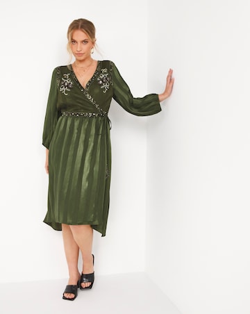 Joe Browns Embroidered Sequin Wrap Dress