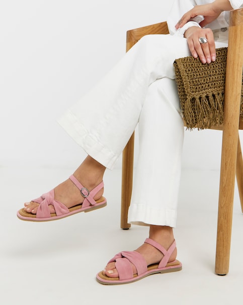 Renata Suede Soft Twist Two Part Sandals - Extra Wide Fit (EEE)