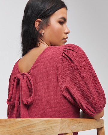 Rose Textured Jersey Asymmetric Seam Maxi Dress