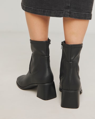 Whitney Classic Block Heel Stretch Ankle Boots Wide E Fit