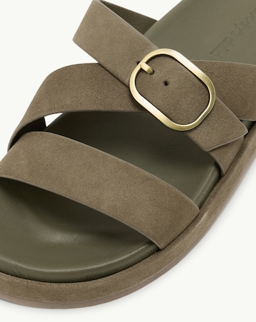 Nobodys Child Green Leather Chunky Suede Sliders - Standard Fit (D)