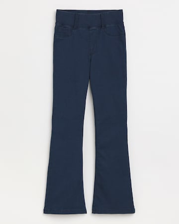 Dark Blue Flared Pull On Jegging