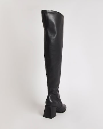 Bronte Stretch Over The Knee Heeled Boots Extra Wide EEE Fit Curvy Calf