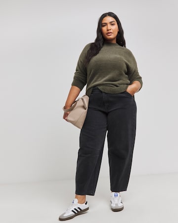 Khaki Green Feather Knit Jumper