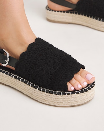 Simply Be Mylene Slingback Flatform Espadrille Sandals Extra Wide EEE Fit