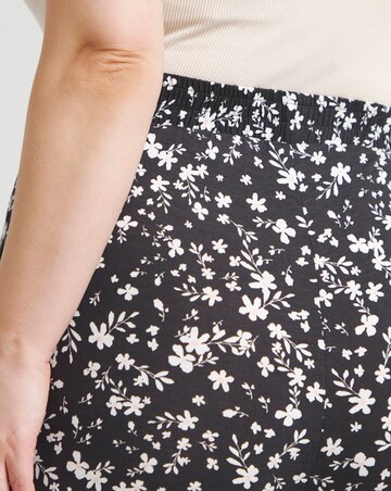 Ditsy Print Jersey Flared Trousers