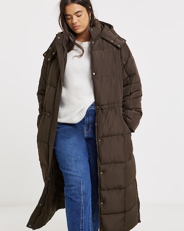 Chocolate Maxi Padded Duvet Coat