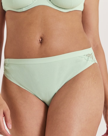 Pretty Secrets (3 Pack) Harper Lace Rib Midi Brazilian Knickers Navy/Green