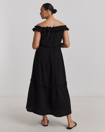 Cheesecloth Maxi Bardot Beach Dress