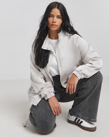 Grey Satin Bomber