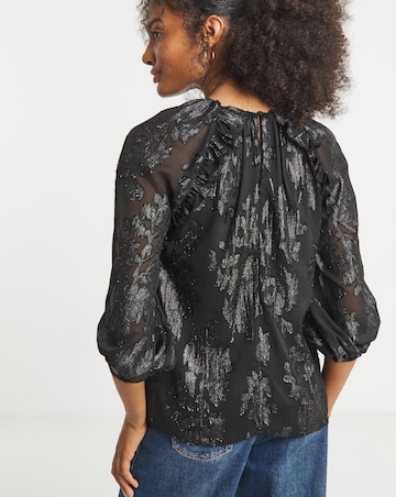 Joanna Hope Long Sleeve Lurex Blouse