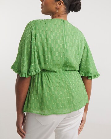 Joanna Hope Metallic Dobby Blouse