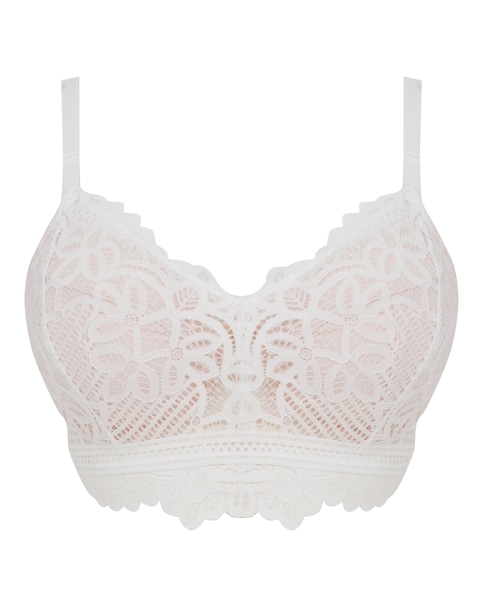 Figleaves Harper Geometric Lace Full Cup Underwired Bra B-G  - White