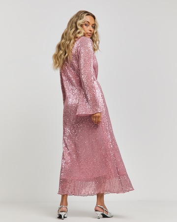 Pink Sequin Midaxi Dress