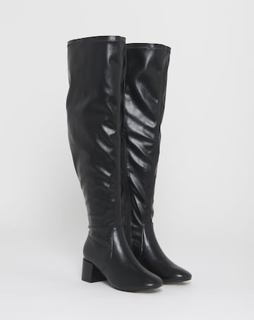 Amina Over The Knee Stretch Boots - Wide Fit (E) & Curvy/Super Curvy Calf