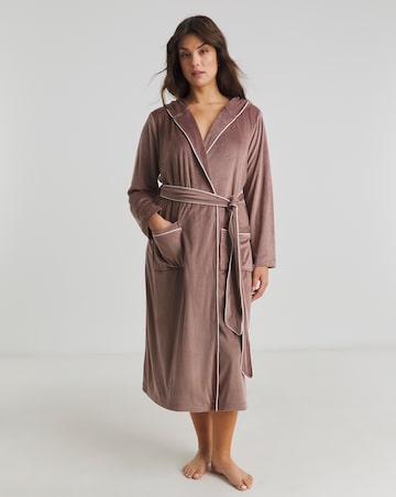 Pretty Secrets Velour Ribbed Maxi Dressing Gown