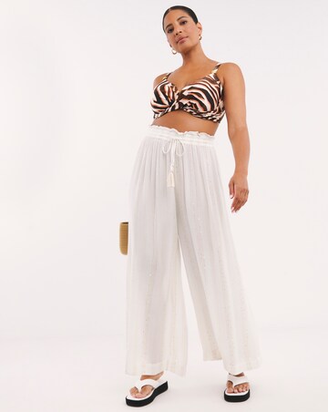 Beach to Beach Wide Leg Lurex Beach Trousers