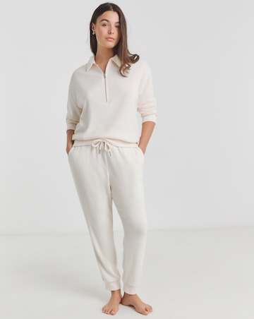 Figleaves Quarter Zip Ribbed Lounge Set
