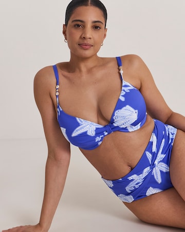 Magisculpt Twist Front Underwired Shell Print Bikini Top
