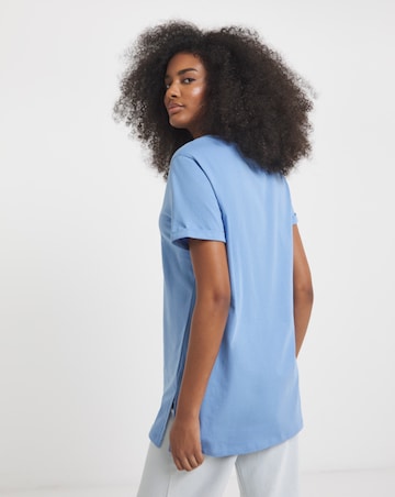 Black & Blue 2 Pack Longline V Neck T-Shirts