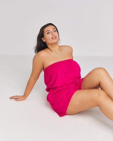 Floral Jacquard Towelling Playsuit