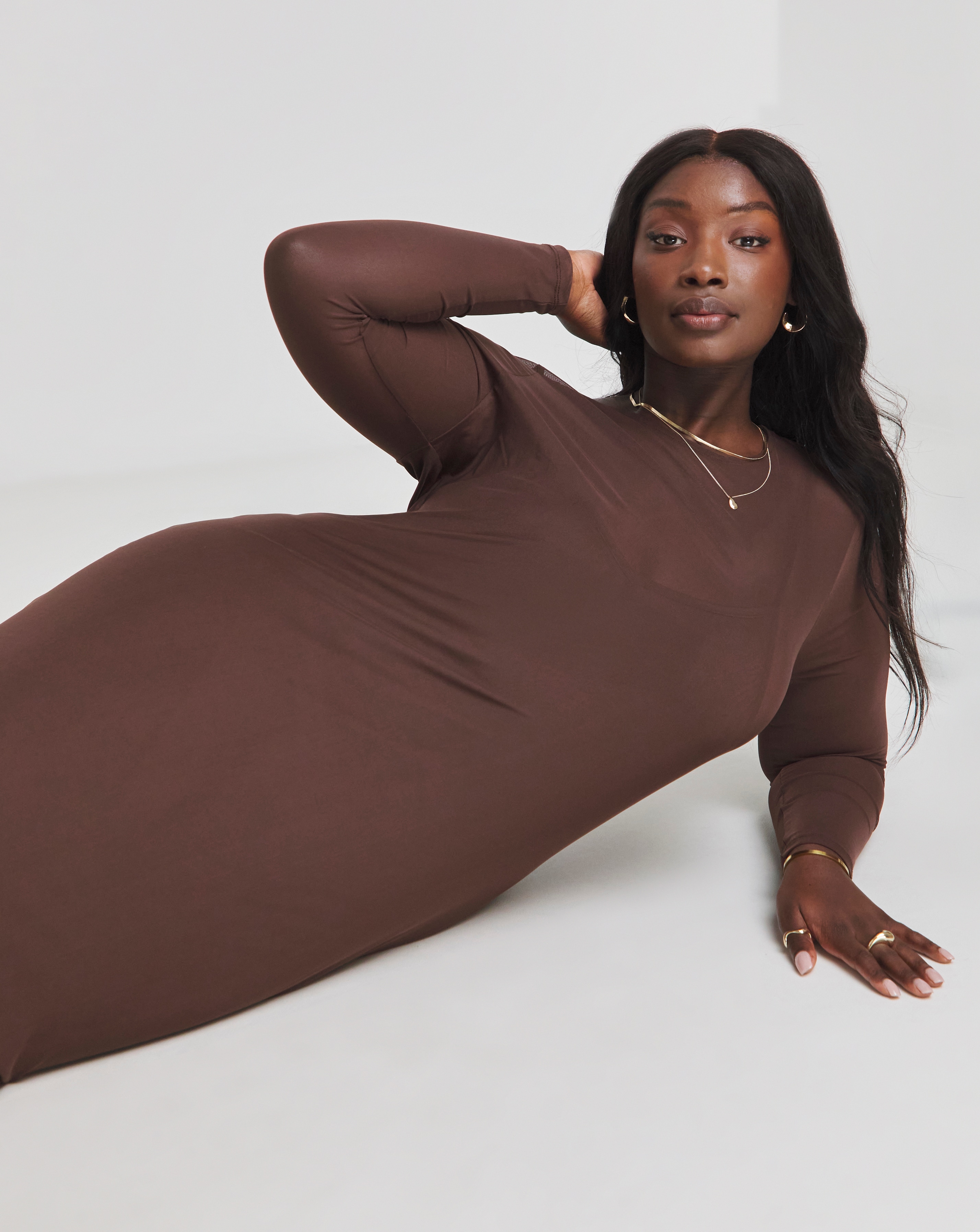 brown and black formal dress THE 'SISAL' MESH DRESS – MISHA
