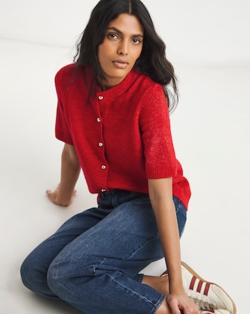 Simply Be Red Short Sleeve Cardigan