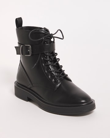 Aimi Classic Lace Up Ankle Boots - Wide Fit (E)
