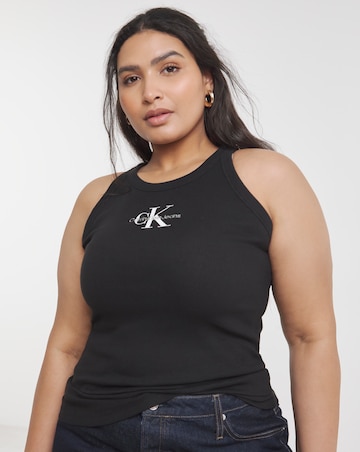 Calvin Klein Jeans Plus Monologo Rib Tank Top