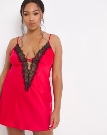 Ann Summers Cherryann Satin & Lace Chemise Red