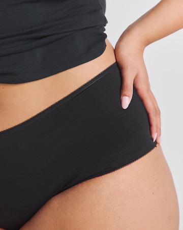 Pretty Secrets (4 Pack) Cotton Full Fit Knickers Black