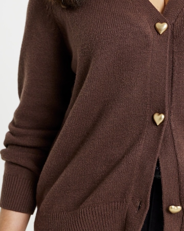 Chocolate Heart Button Cardigan