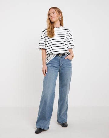Black & White Stripe Scallop Edge T-Shirt