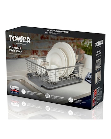Tower Compact Dishrack with Cutlery Holder