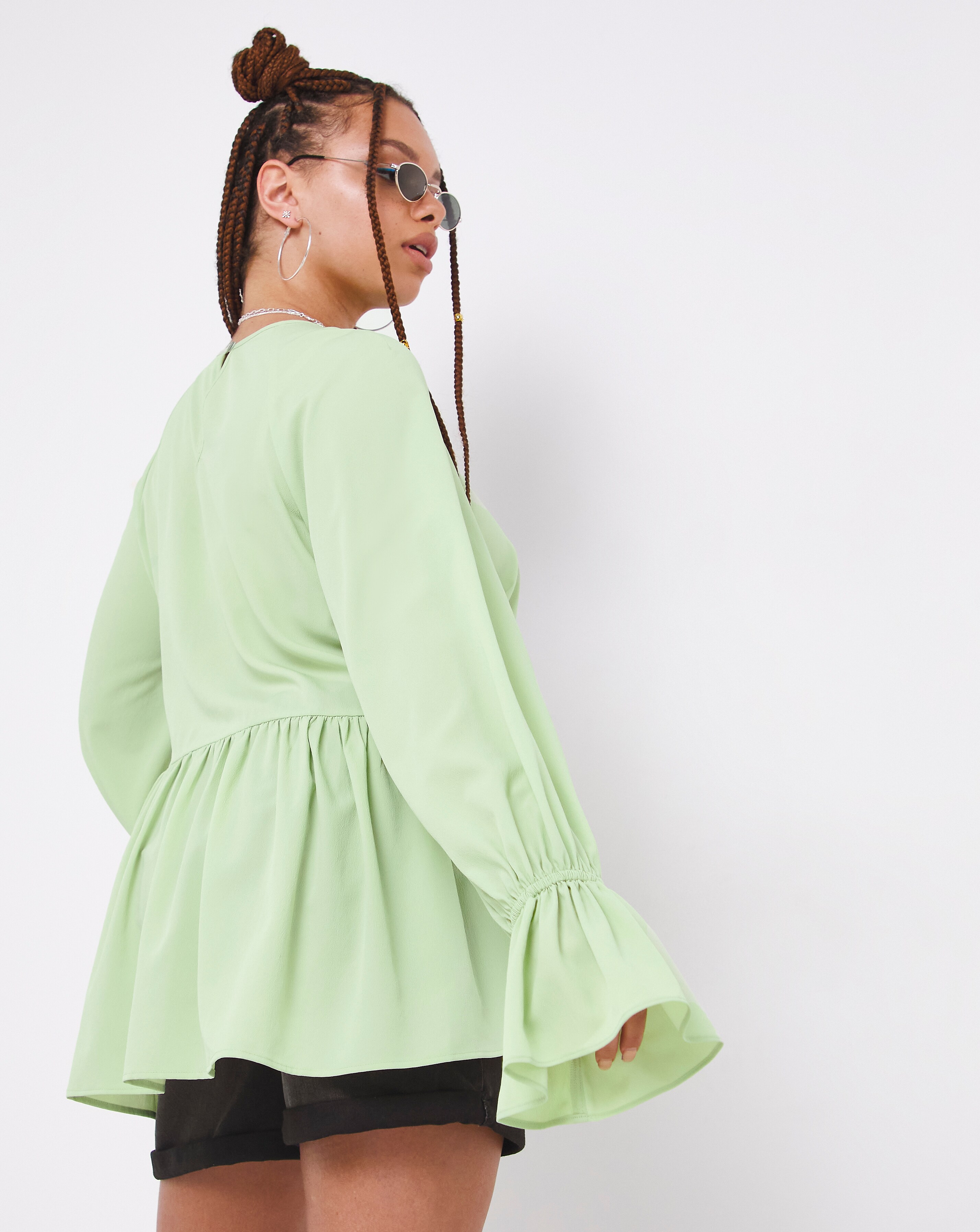 bell sleeve smock top