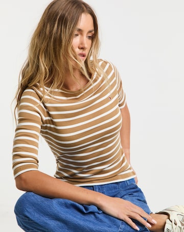 Tommy Hilfiger Three Quarter Sleeve Boat Neck