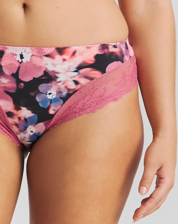 Pretty Secrets (2 Pack) Adrianne Midi Brief Knickers Floral/Black