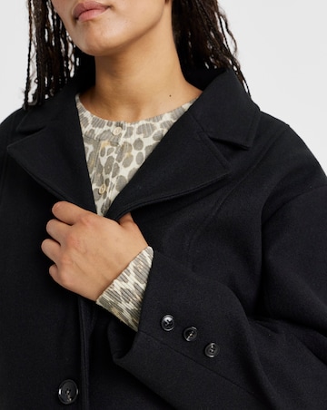 Black Midaxi Faux Wool Coat