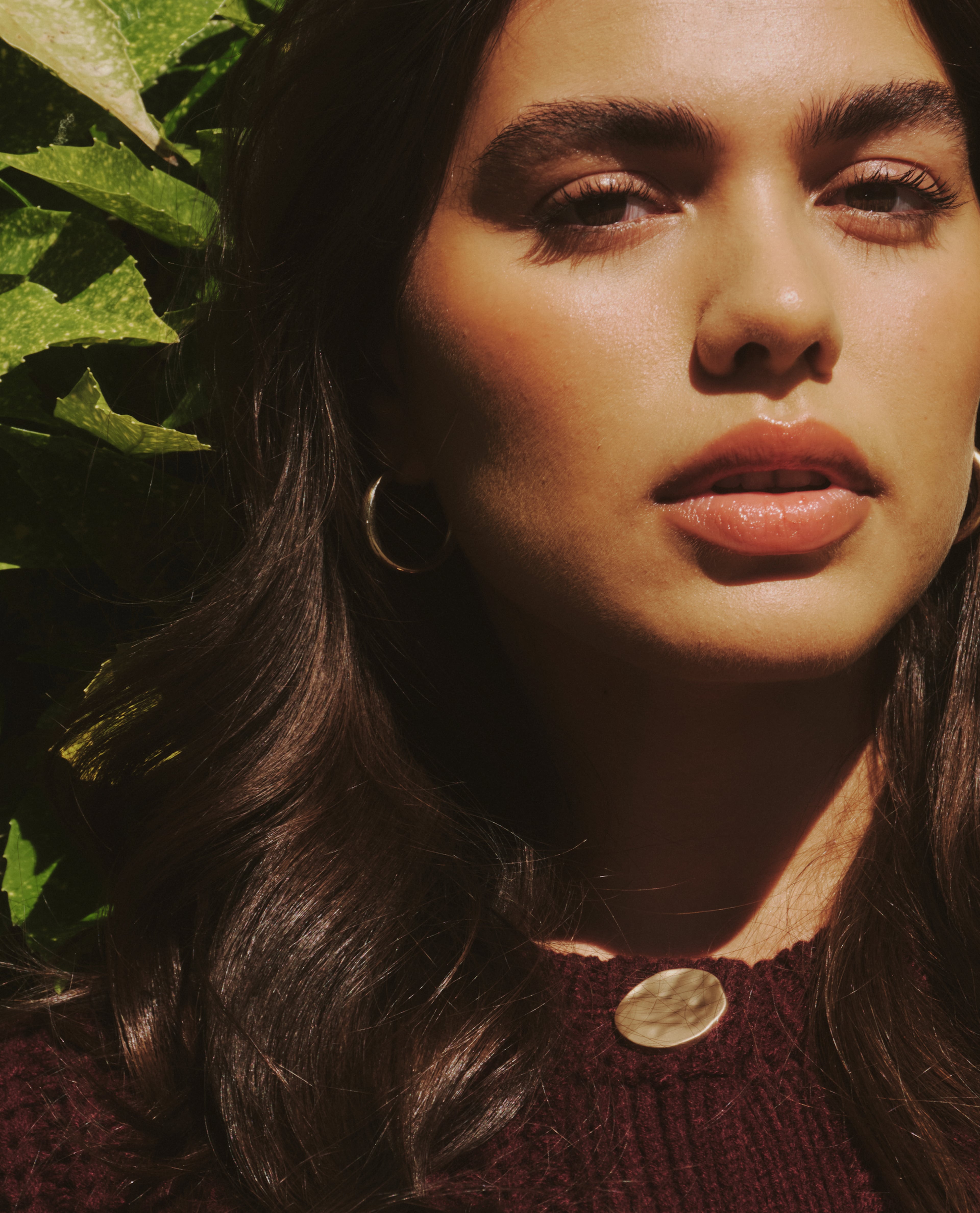 Close-up of models face with radiant skin