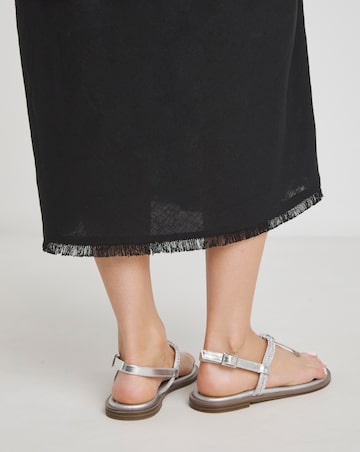Simply Be Karma Diamante Sparkly Toe Post Sandals - Extra Wide Fit (EEE)