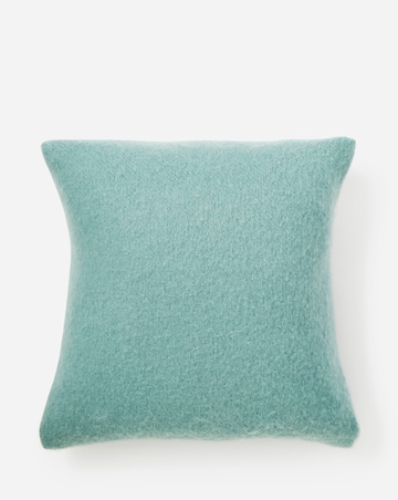 Faux Mohair Fringed Cushion - Green