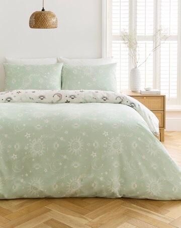 Summer Celestial Cotton Blend Reversible Duvet Cover Set